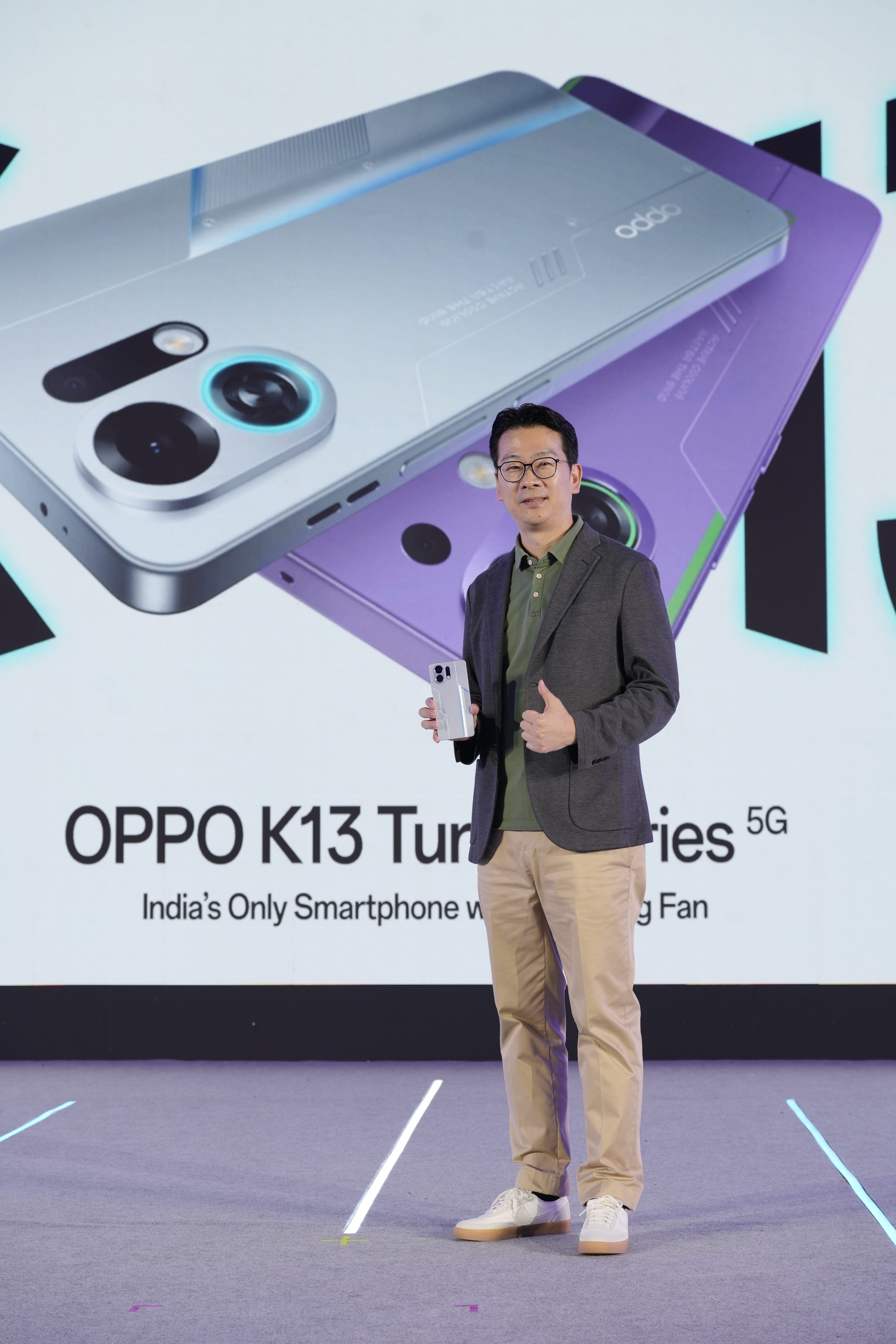 Peter Dohyung Lee, Head of Product Strategy at OPPO, at the launch of the K13 Turbo.