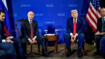 US President Donald Trump during a meeting with Russian President Vladimir Putin, at Joint Base Elmendorf-Richardson, in Anchorage, Alaska. (PTI Photo)
