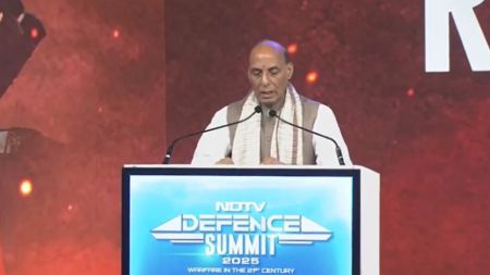 Defence minister Rajnath Singh at the summit