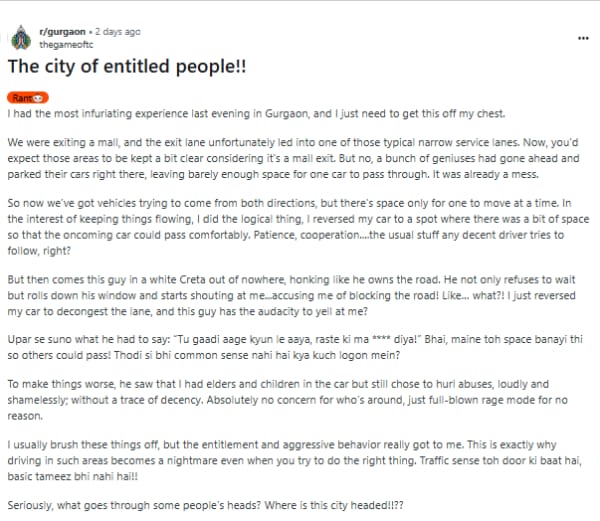 Screenshot of the Reddit post