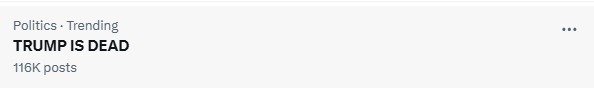 Trump is dead trending