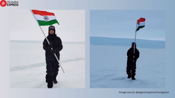 Indian man waves Tricolour in Antarctica on Independence Day