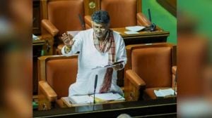 Karnataka Deputy Chief Minister DK Shivakumar at the monsoon session of the state Assembly in Bengaluru. (PTI Photo)