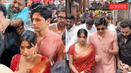 Janhvi Kapoor and Sidharth Malhotra during Ganpati celebrations.
