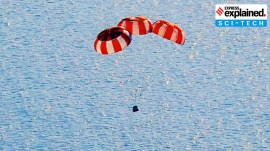 ISRO successfully accomplishes IADT-01 Gaganyaan, Gaganyaan isro, Gaganyaan mission, Gaganyaan human spaceflight mission, gaganyaan test today, gaganyaan parachute test,Indian express news, current affairs