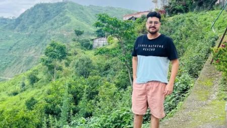 Sudheer Sharma, a bank executive, takes mini breaks to relieve stress. (Express Photo)