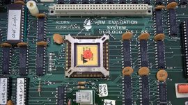 The ARM 1 CPU in an Acorn ARM Evaluation System.