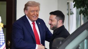 Donald Trump meets Volodymyr Zelenskyy at the White House. (AP)
