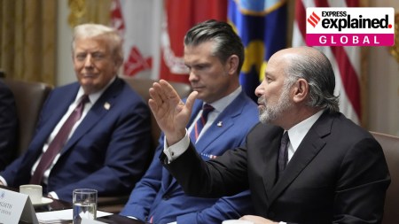 President Donald Trump (left) listens with Secretary of Defense Pete Hegseth (centre), as Secretary of Commerce Howard Lutnick speaks during a cabinet meeting at the White House on Tuesday. (AP Photo/Mark Schiefelbein)