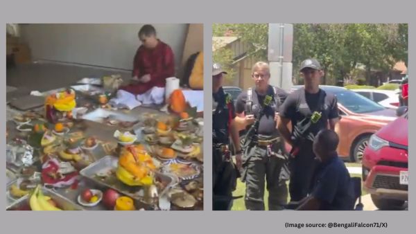The firefighters can be seen investigating the smoke-filled garage (Image source: @BengaliFalcon71/X)