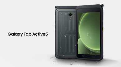 The tablet has loud, clear speakers that help during noisy work situations, and the gadget also has programmable keys with Push-to-Talk (PTT) capabilities. (Image: Samsung)