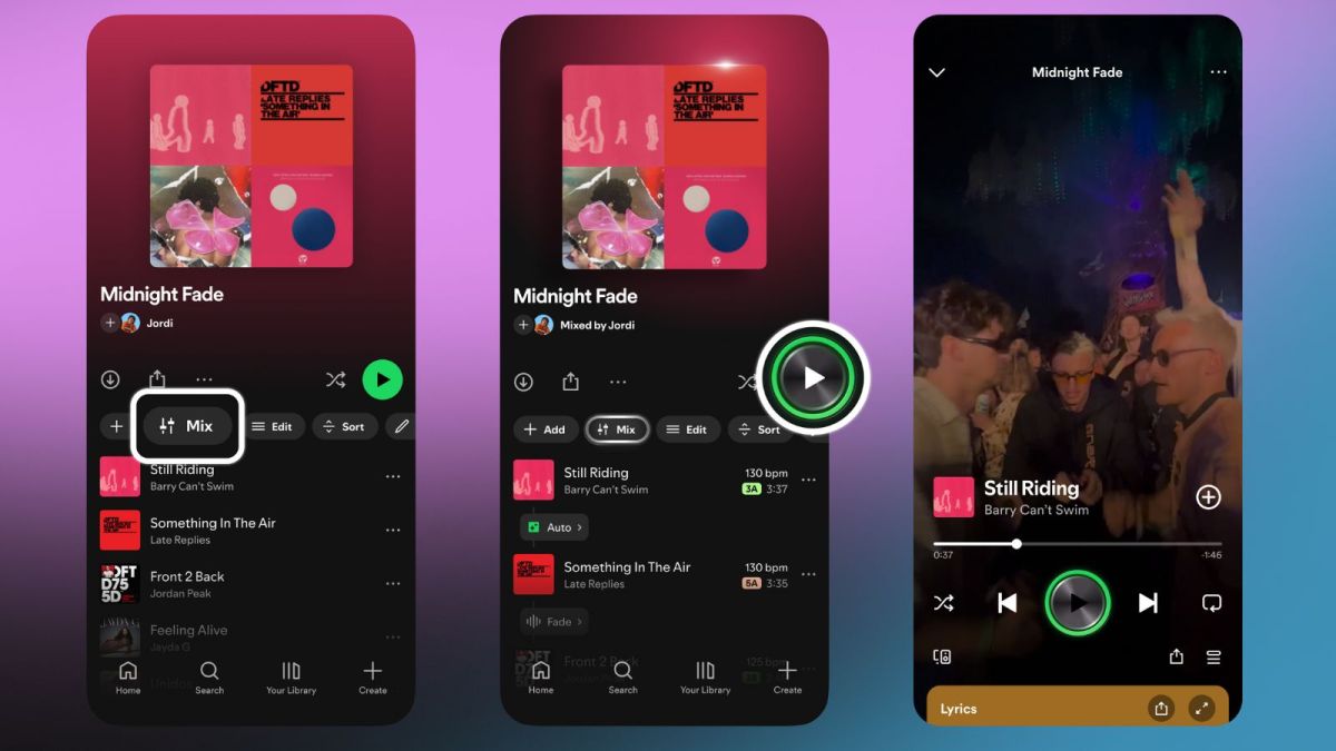 Users can personalise the mixes by adding stickers and labels specifically designed for mixed playlists, as well as their own cover art. (Image: Spotify)