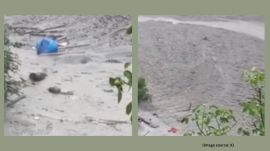 On Tuesday, a sudden flash flood triggered by a cloudburst in the Kheer Ganga river catchment area caused devastation across parts of Uttarakhand, sweeping away several houses, shops, and roads (Image source: X)