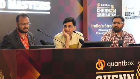 Five-time World Champion Viswanathan Anand during Chennai Grand Master 2025 event. (Photo: MGD1)