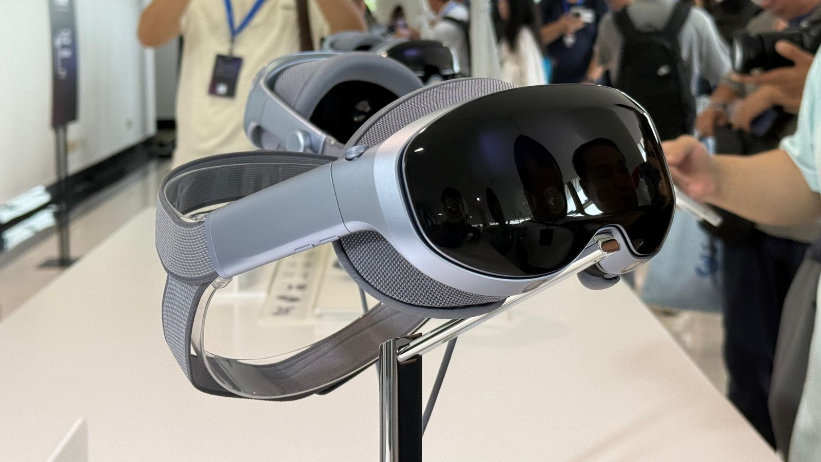 Vivo’s Vision headset blends AR and VR in a single spatial computing device. (Image: Anuj Bhatia/The Indian Express)