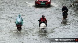 After receiving light showers throughout Friday when the city’s Santacruz station recorded and the Colaba station 17-mm rainfall until 5.30 pm, intensity of rainfall picked up after 11 pm on Friday night. (Express Photo)