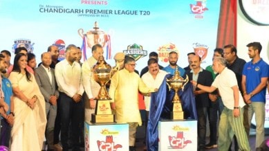 Punjab governor and UT Administrator Gulab Chand Kataria unveiled the trophy of the Dr Morepen’s Chandigarh Premier League at Chandigarh.