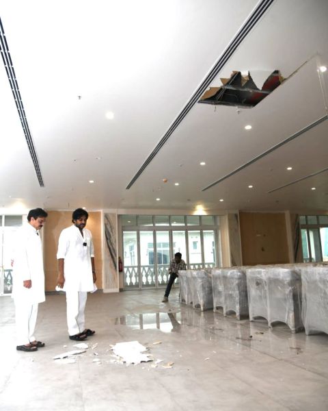 Jana Sena Party president and deputy chief minister K Pawan Kalyan, who visited the bungalow on Friday, said that plaster and patches of cement and concrete were falling off the walls facing the seaside,