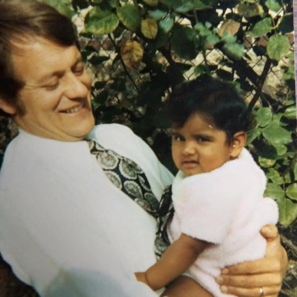 With dad as baby