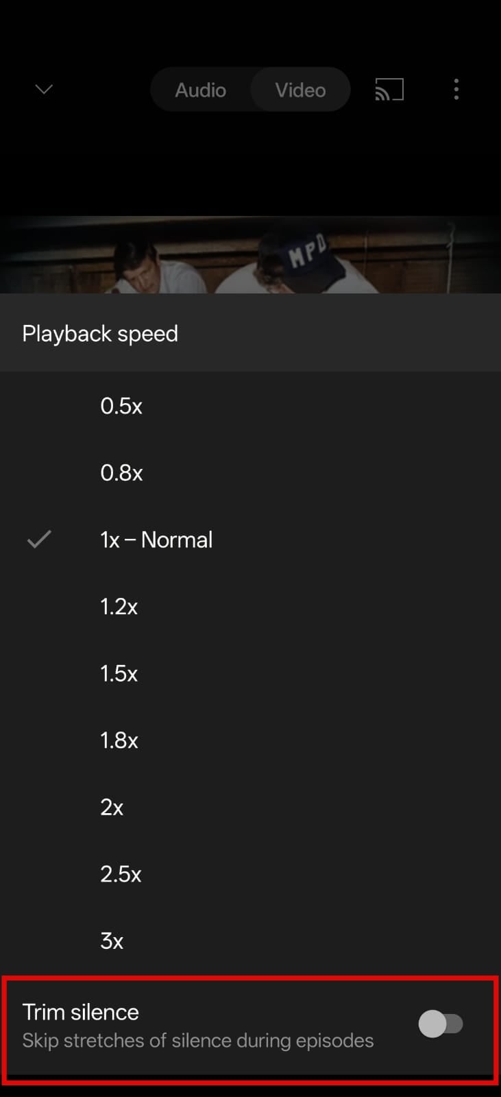 It looks like the Trim Silence button is only showing up on the Android version of the app.