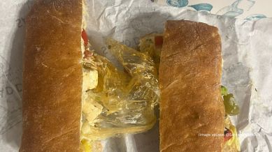 The Zomato customer posted a screenshot of his order summary, which included two sandwiches (Image source: @SarawagiSatish/X)