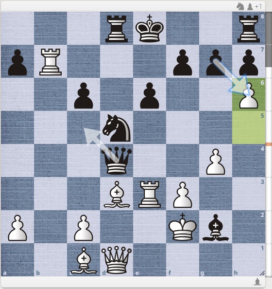 The board position after Viswanathan Anand played his "silent killer" of a move against Joel Lautier in the Biel Credit Suisse in 1997. (PHOTO: Lichess)