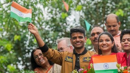 Shubhanshu Shukla is visiting the Uttar Pradesh capital now after participating in multiple outreach events, including a meeting with PM Modi on Aug 18. (PTI)