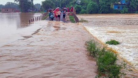 Around 30,000 people in the villages are affected by flood waters
