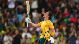 Dewald Brevis said that the way he played in Darwin was his "natural" style of batting. (AP Photo)