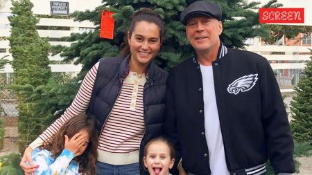 Emma Heming Willis with Bruce Willis and their daughters