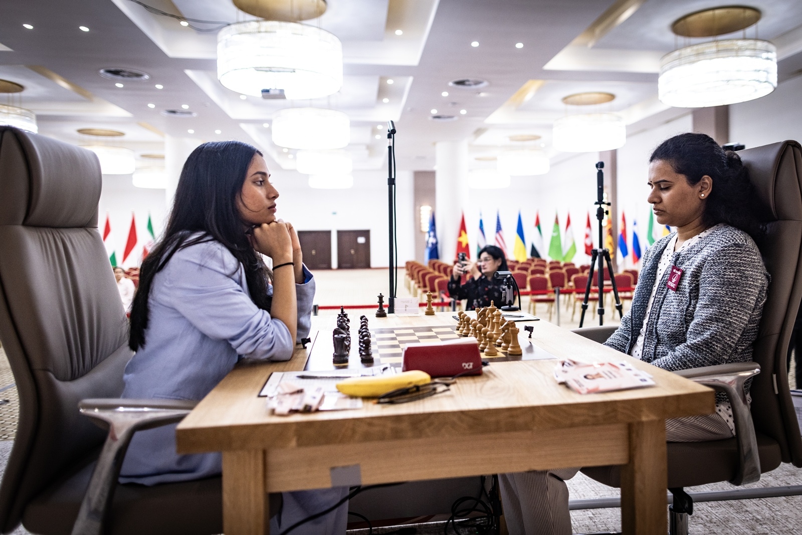 Divya Deshmukh's bubbly, extroverted personality is the perfect foil for the assassin that she is on the chessboard. (Photo credit: Anna Shtourman/FIDE)
