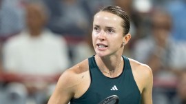 The abuse was directed at Elina Svitolina, while other racial slurs also targeted her husband, the French tennis player Gael Monfils. (AP Photo)