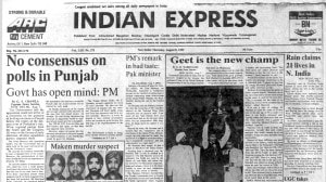 This is the front page of The Indian Express published on August 08, 1985.