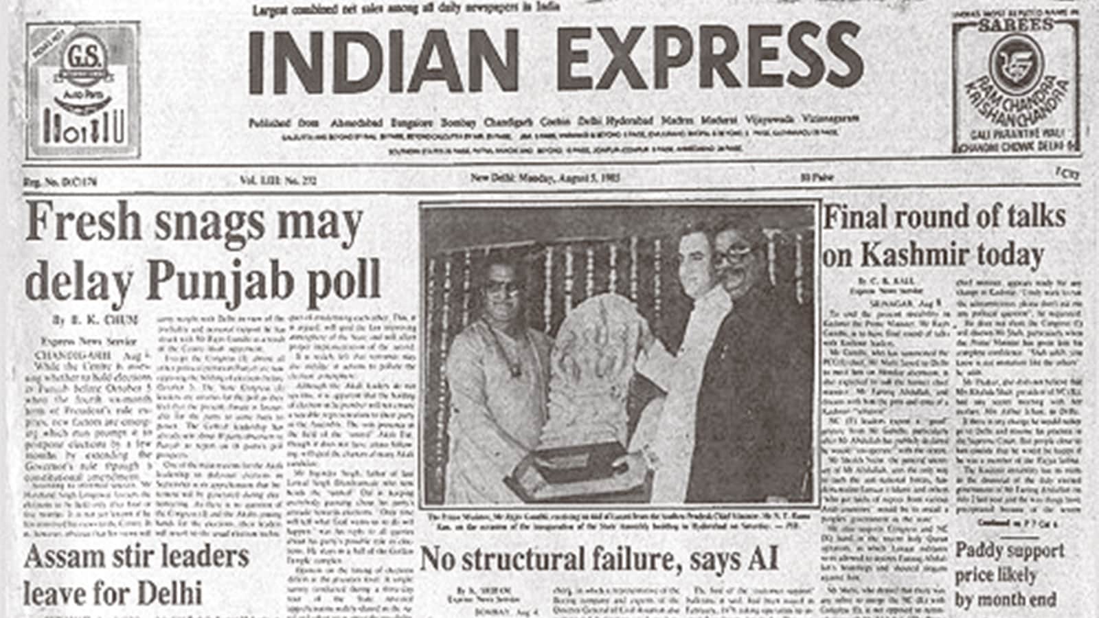 August 5, 1985, Forty Years Ago: Punjab Polls