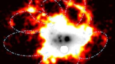 The diameter of those bubbles, 23.000 light-years, is almost as large as the distance from Earth to the black hole in the centre of the Milky Way, they said in a statement.