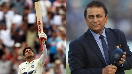 Gavaskar presented Gill with a signed shirt and a cap after Stumps on Day 3.