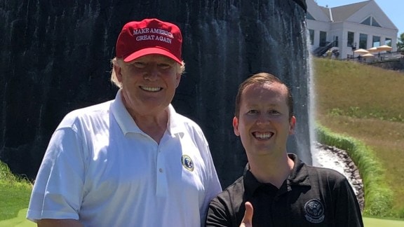 President Donald Trump with Sergio Gor, one of his closest aides