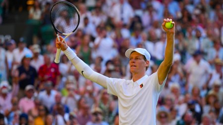 File image of Jannik Sinner in a Wimbledon game against Novak Djokovic. (PHOTO: AP)