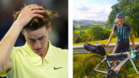 (LEFT) World No 1 tennis player Jannik Sinner; (RIGHT) British cyclist Lizzy Banks. (PHOTOs: AP. Lizzy Banks Instagram)