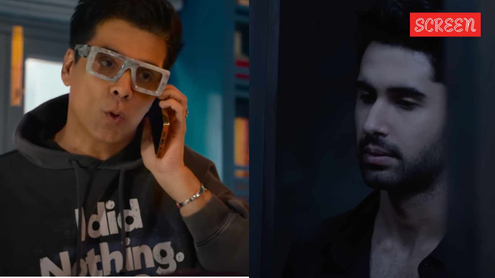 Karan Johar and Lakshya in a still from The Ba**ds of Bollywood.