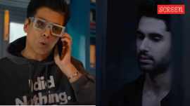 Karan Johar and Lakshya in a still from The Ba**ds of Bollywood.