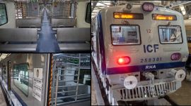 The train has an unique spacious interior and end-to-end vestibule connected.