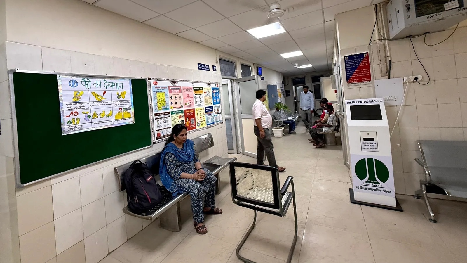 Hospital patients in the waiting area