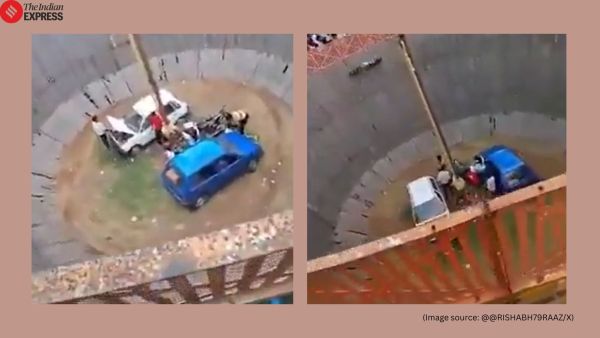 Rider falls from bike in Maut ka kuan at 'Sawan' fair in UP