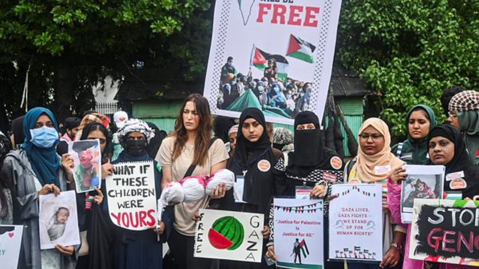 Azad Maidan Gaza protest Mumbai, Mumbai protest in solidarity with Palestine, CPI(M) Gaza solidarity protest,