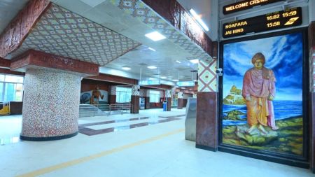 The 6.77-km-long Noapara to Jai Hind Bimanbandar section is a part of Kolkata Metro's Yellow Line.