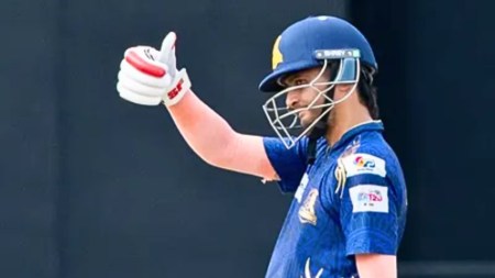 Priyansh Arya smashed his third century in the DPL on Friday. (DPL)