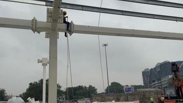 Construction work underway for holding area project at New Delhi railway station (Image: Ministry of Railways)