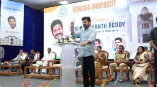 Telangana CM Revanth Reddy made history by becoming the first CM to address students at Osmania University