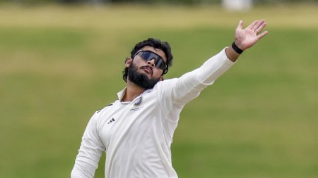 While Riyan Parag didn't bowl in North Zone's first innings, he sent in 22 overs in the second, finishing with figures of 1/78. (PTI Photo)